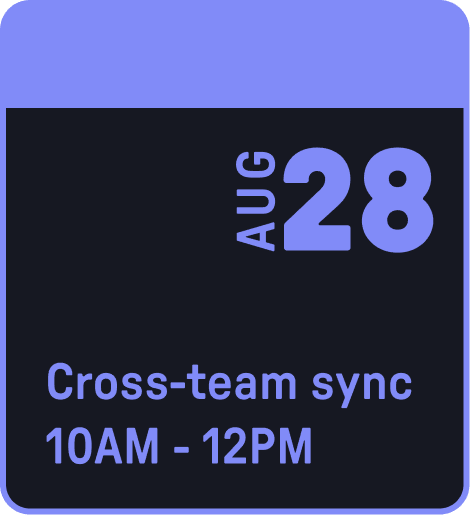 a meeting entry for a cross-team sync